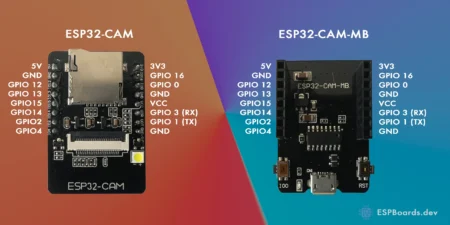 ESP32-CAM + ESP32-CAM-MB – 2MP OV2640, USB Programmer, microSD