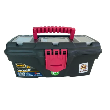 MANO Plastic Toolbox with Top Organizers — 13-Inch (320×165×136 mm)
