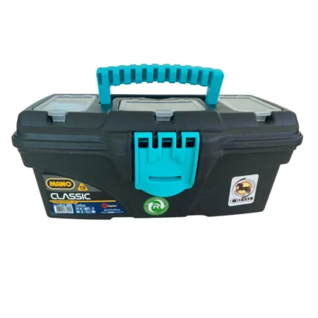 MANO Plastic Toolbox with Top Organizers — 13-Inch (320×165×136 mm)