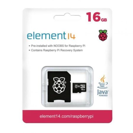 Element14 Raspberry Pi NOOBS 16GB microSD – Class 10, SD Adapter
