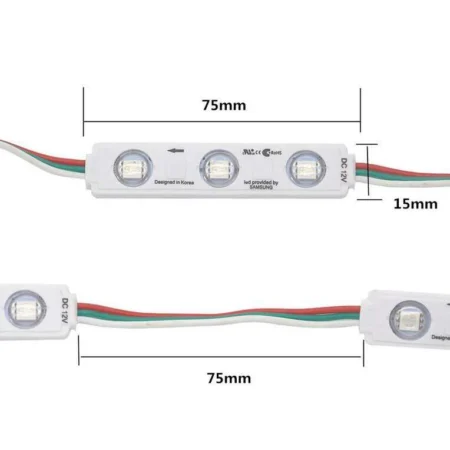 WS2811 Addressable RGB LED Module DC 12V – 3LED Waterproof Pixel Light