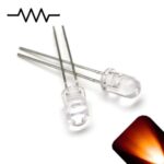 5mm Orange LED 12V – Transparent Lens, Built-In Resistor