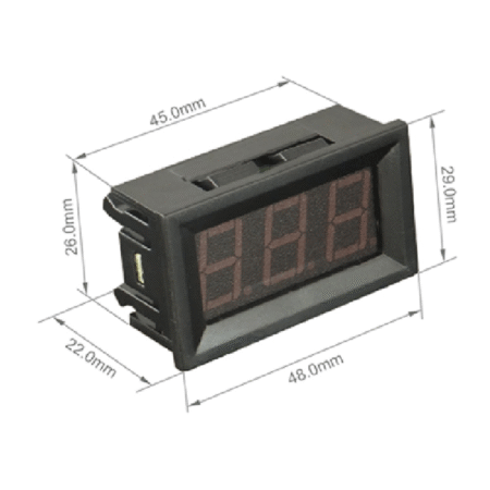 Red Two‑Wire 0.56" DC5–120V Digital Display Voltmeter (Panel Mount, Car/Bike/Motorcycle)
