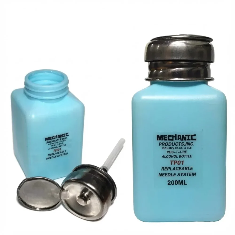 Mechanic TP01 Alcohol Dispenser Bottle — 200 ml, ESD‑Safe One‑Touch Pump