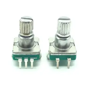 EC11 Rotary Encoder with Push Button — 5-Pin, Detented, 12.4×12.0 mm Body, 12 mm Shaft - 1PCS