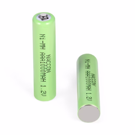 AAA 1000mAh 1.2V Ni-MH Rechargeable Battery — Green, Button-Top Positive