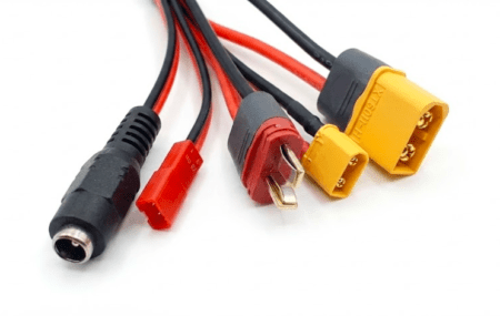 XT60 Female to XT60, XT30, JST-Red, T-Plug (Deans) & 5.5×2.1 mm DC Female Splitter Cable – 20 cm