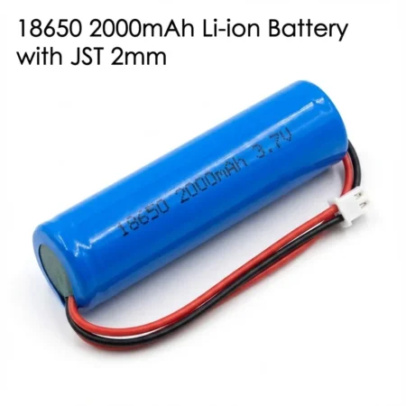18650 2000mAh Li-ion Battery with JST 2mm 2-Pin Lead – 1S 3.7V