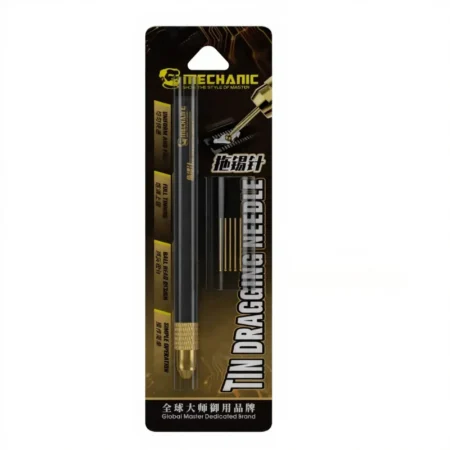 MECHANIC SW-5S Tin-Dragging Needle (Gold-Plated, Anti-Static Carbon Handle) — Set with 5 Pins