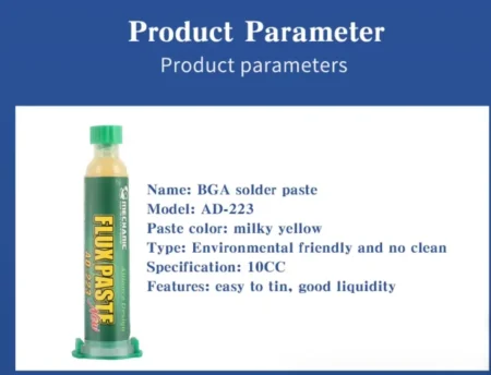 MECHANIC AD‑223 Flux Paste 10ml (Syringe Kit with Applicator & Tips)