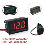 Red Two‑Wire 0.56" DC5–120V Digital Display Voltmeter (Panel Mount, Car/Bike/Motorcycle)