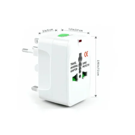 Universal Travel Adapter — All‑in‑One Worldwide Plug (US / UK / EU / AU) — Safety Shutters, Surge Protection, Lock Slider