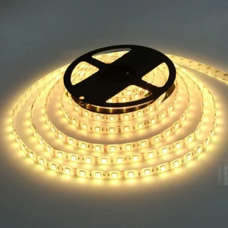 12V LED Strip Light – 5m, 60 LED/m, 3000K Warm White, 15W/m, IP20 (Non-Waterproof)