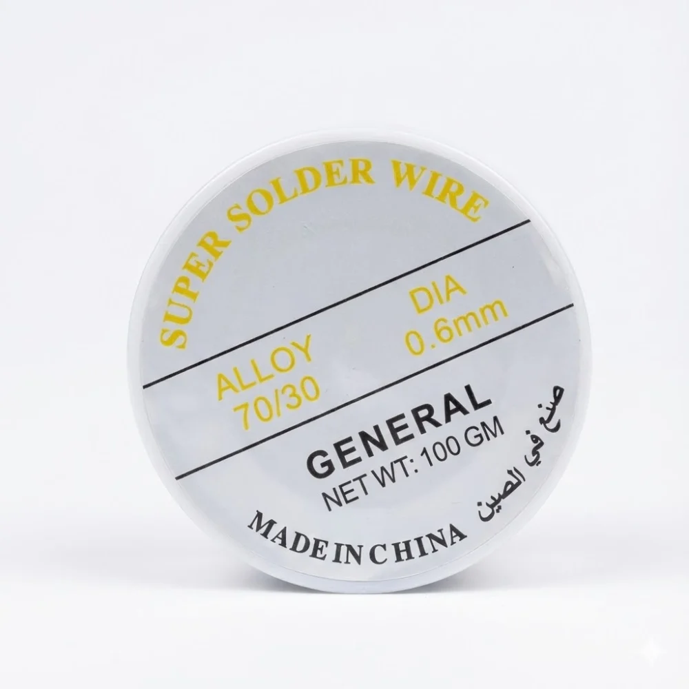General Solder Wire 70/30 0.6mm – 100g Spool for Electronics