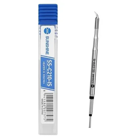 SUNSHINE Soldering Tip SS-C210-IS Bent 0.3mm for T210 Handle — Ultra-Precision Curved Needle