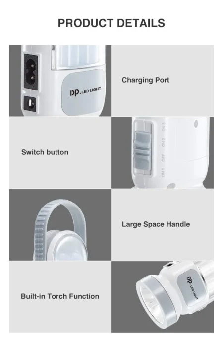 LED Light Rechargeable Portable DP-7102B Emergency Light
