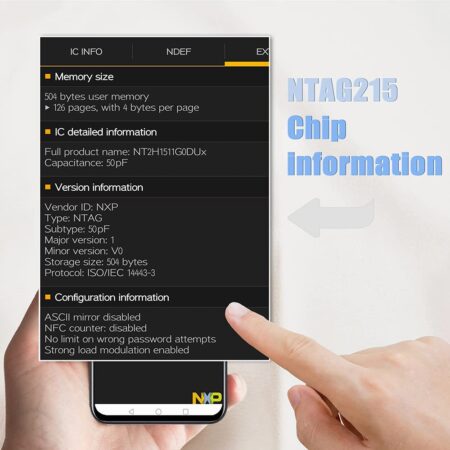 NFC Card NTAG215 13.56MHz (1 pc, White PVC) 