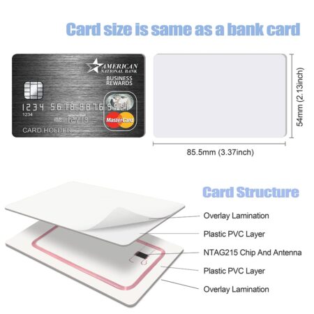 NFC Card NTAG215 13.56MHz (1 pc, White PVC) 