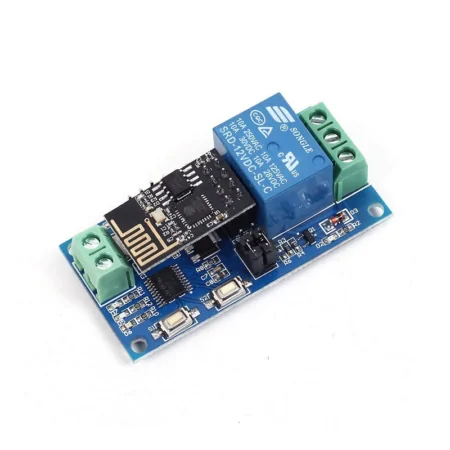 ESP8266 ESP‑01 12V 1‑Channel Wi‑Fi Relay Module (Dual Button) Smart Home Remote Control