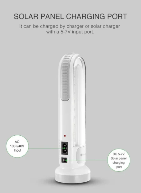 LED Light Rechargeable Portable DP-7102 | 3‑in‑1 Torch, Tube & Emergency Lamp 1300mAh AC/DC/Solar Charging