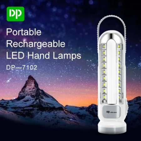 LED Light Rechargeable Portable DP-7102 | 3‑in‑1 Torch, Tube & Emergency Lamp 1300mAh AC/DC/Solar Charging