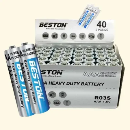 BESTON AAA 1.5V Extra Heavy Duty (R03S) Zinc‑Carbon — 2 Pcs