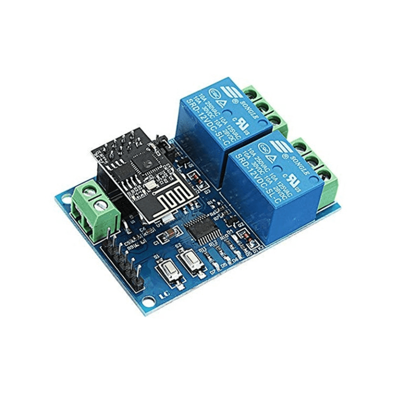 Buy ESP8266 ESP‑01 12V 2‑Channel Wi‑Fi Relay Module (Dual Buttons ...