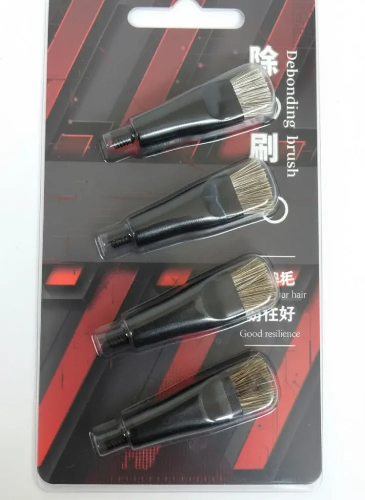 Brush Debonding Heads for Motherboard Chip Glue 4pcs Threaded Steel & Bristle Mix