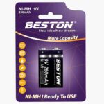 BESTON 9V 250mAh Ni‑MH Rechargeable Battery — Single Piece (1 pc)