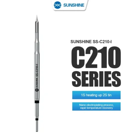SUNSHINE Soldering Tip SS-C210-I for T210 Handle — Straight “I” Needle Geometry