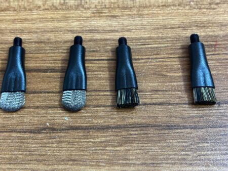 Brush Debonding Heads for Motherboard Chip Glue 4pcs Threaded Steel & Bristle Mix