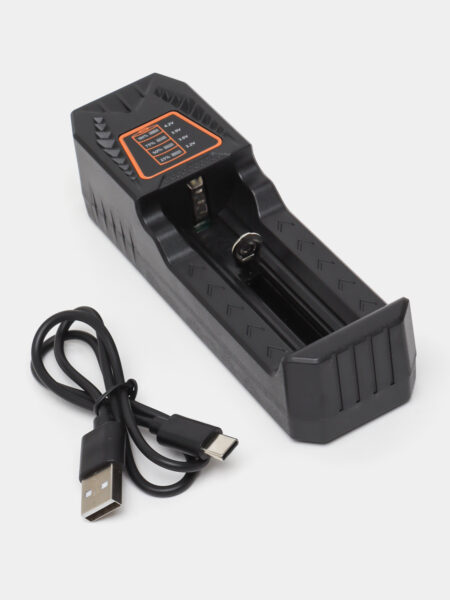 MH-5D81HP USB-C Single-Slot 18650/21700 Charger | 4.2V 1A, LED