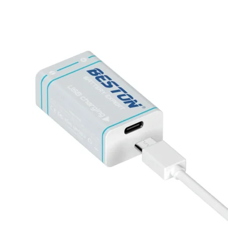 BESTON 9V Li‑ion 1000mAh USB‑Rechargeable Battery (USB‑C Charging)