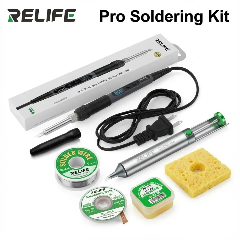 RELIFE Pro Soldering Kit 2 — 90W Digital 936‑Compatible Bundle
