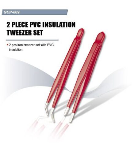 GOLDTOOL GCP-009 — 2 PCS PVC Insulation Tweezer Set (Made in Taiwan)