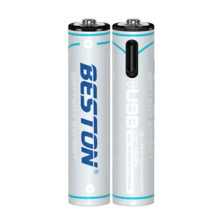 BESTON AAA 1.5V USB‑C Rechargeable Lithium Battery (Model 3AC‑18) — 440mAh / 660mWh — 2 Pcs