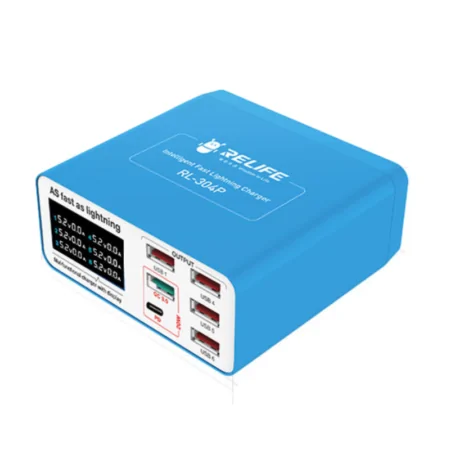 RELIFE RL-304P Smart 6-Port USB Charger | PD 3.0 + QC 3.0, Digital Display, 40W Max