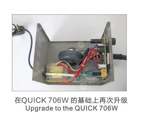 QUICK 706W+ 2‑in‑1 Rework & Soldering Station (580W Hot‑Air, 50W Iron, LED Display, ESD‑Safe)