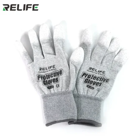 Relife RL-063 Anti Static Antiskid PU Coated Finger Part Glove Protector Gloves (XXL-Gray)