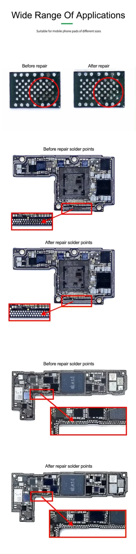 Relife RL-007GA Dot Repairing Soldering Lug Pieces for Phone Welding Board Fly Wire Replacement