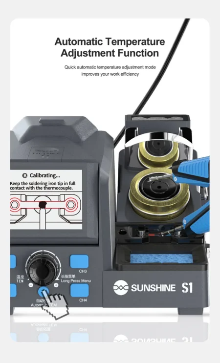 SUNSHINE S1 Intelligent Precision Soldering Station (Color Screen, Precision Tweezers, Smart Control)