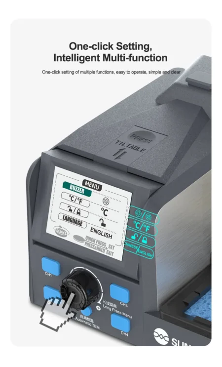 SUNSHINE S1 Intelligent Precision Soldering Station (Color Screen, Precision Tweezers, Smart Control)