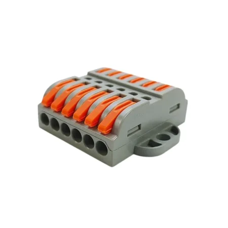 LT-223-6 Panel Mount Wire Connector 6 In 6 Out – Spring Clamp Cable Terminal 