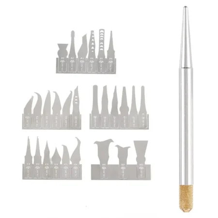 OSS TEAM W120+ 27-in-1 IC Chip Knife BGA Repair Blade Tool Kit – High-Quality Steel