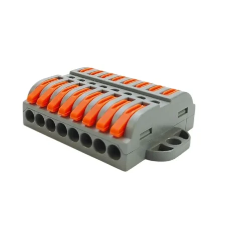 LT-223-8 Panel Mount Wire Connector 8 In 8 Out – Spring Clamp Cable Terminal