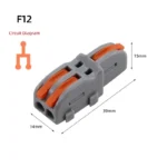 WAGO F12 Wire Connector 1 In 2 Out – Compact Spring Lever Distribution Connector