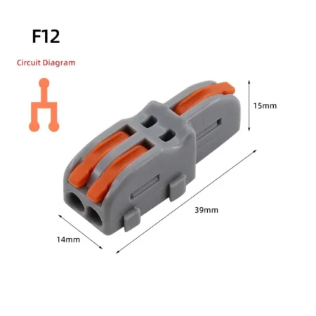 WAGO F12 Wire Connector 1 In 2 Out – Compact Spring Lever Distribution Connector