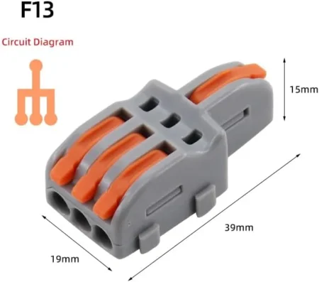 WAGO F13 Wire Connector 1 In 3 Out – Compact Spring Lever Distribution Connector 