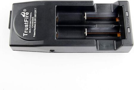 TrustFire TR-001 Charger, Dual-Slot Smart Li-ion Charger (EU 220V Cable Included)
