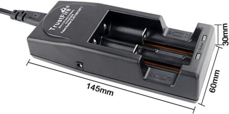 TrustFire TR-001 Charger, Dual-Slot Smart Li-ion Charger (EU 220V Cable Included)